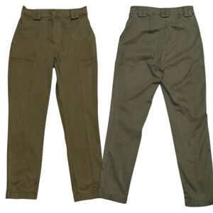 Maison D’Amélie Olive Stretch Hi Rise Cargo Jeans Sz XS